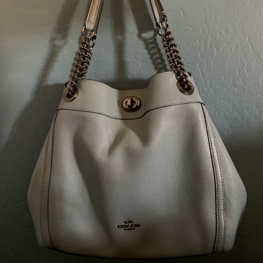 Coach shoulder blue bag 🌸
